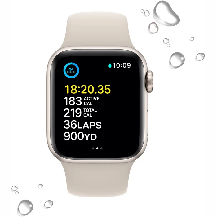 Viedpulksteņi Apple Watch SE (2nd Gen) GPS 40mm Starlight Aluminium Case with Starlight Sport Band [Demo, komplektācijā neietilpst lādētājs]